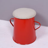 Medium Red Maggie with Green Ticking Removable Seat Pad
