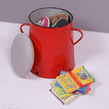Medium Red Maggie with Blue Ticking Removable Seat Pad