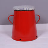 Medium Red Maggie with Blue Ticking Removable Seat Pad