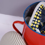 Medium Red Maggie with Green Ticking Removable Seat Pad