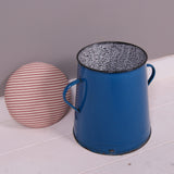 Small Blue Maggie with Red Ticking Removable Seat Pad