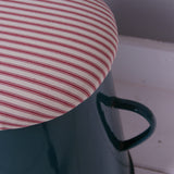 Small Teal Maggie with Red Ticking Removable Seat Pad