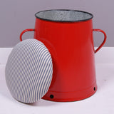 Medium Red Maggie with Blue Ticking Removable Seat Pad