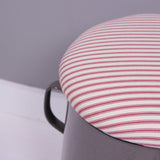 Medium Grey Maggie with Red Ticking Removable Seat Pad