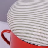 Medium Red Maggie with Green Ticking Removable Seat Pad