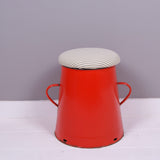 Medium Red Maggie with Green Ticking Removable Seat Pad