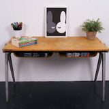 Children's Compass Legged Esavian School Desk with Pocket Shelves