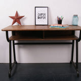 Children's Black Metal Legged Double School Desk