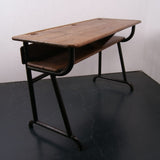 Children's Black Metal Legged Double School Desk