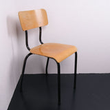 Children's Black Metal Legged Chairs from France
