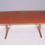 Children's Vintage French Double Wooden School Desk with Shelf