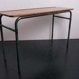 Children's French Double Desk/Table with Green Metal Legs