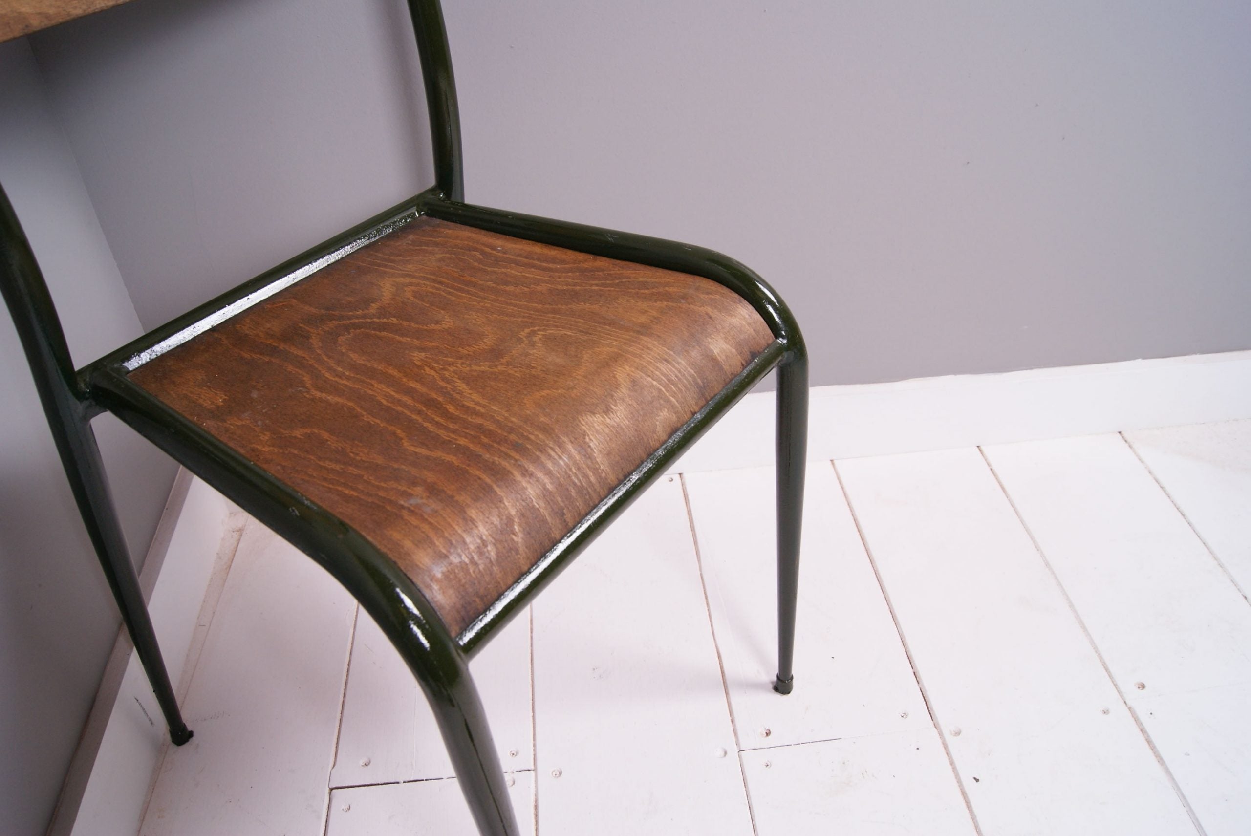 Children's French Green Metal Legged Chairs