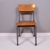 Children's Vintage French Grey Metal Legged Stackable Chairs