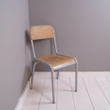 Children's Vintage French Stackable Grey Metal Legged Chairs