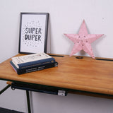 Children's Green Metal Legged Double Desk with Wooden Shelf