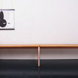 Children's Vintage French School Bench with Blush Metal Legs