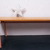 Children's Vintage French School Bench with Blush Metal Legs
