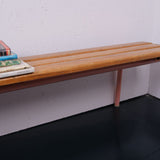 Children's Vintage French School Bench with Blush Metal Legs