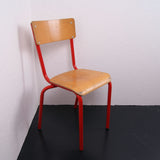 Children's Red Metal Legged Chairs