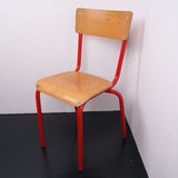 Children's Red Metal Legged Chairs