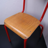 Children's Red Metal Legged Chairs