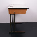 Children's Single Desk with Metal Legs and Formica Lift up Lid Top