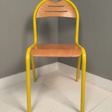 Children's French Yellow Metal Legged Stackable Chairs