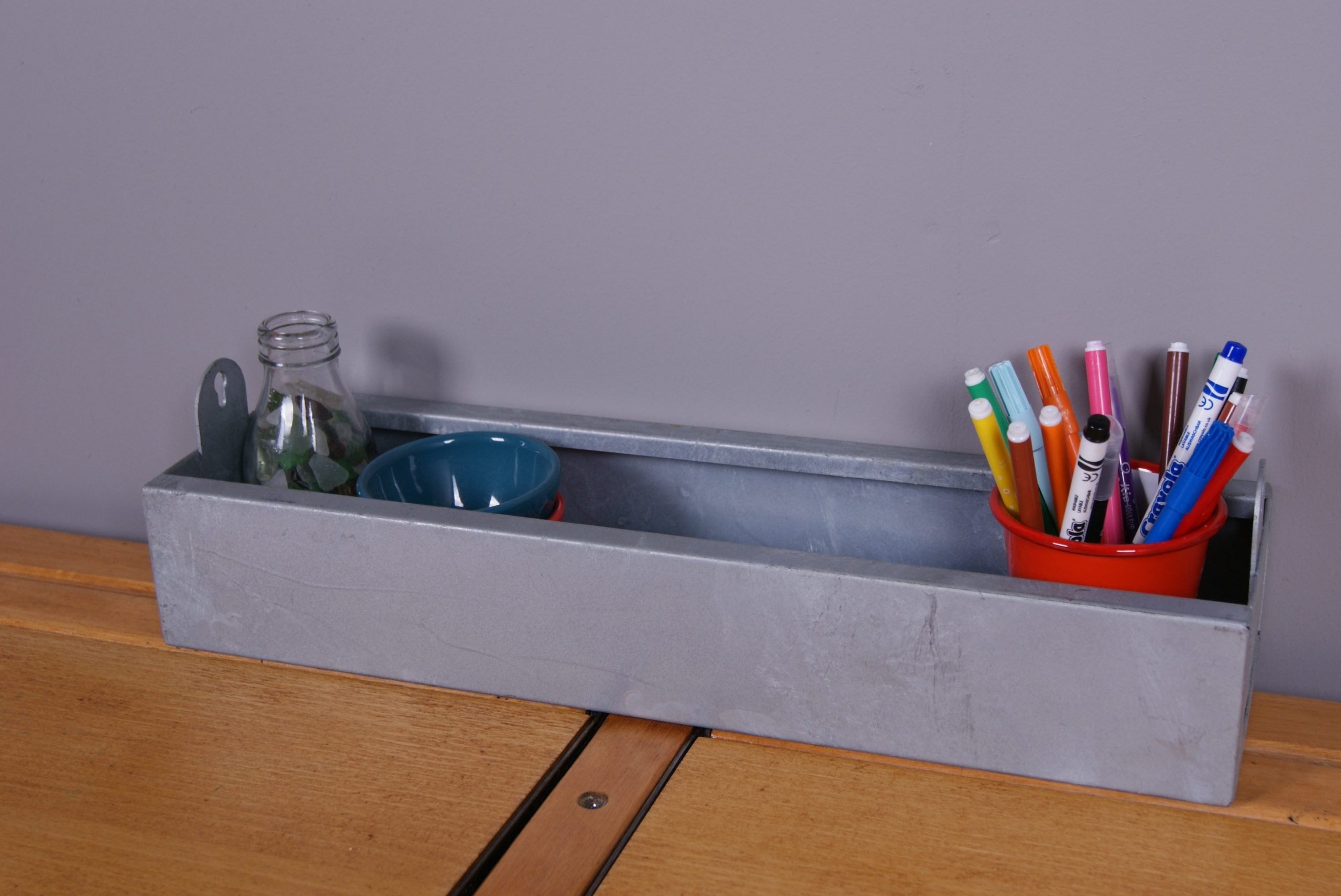 Children's Galvanised Metal Storage Tray/Desk Tidy