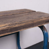 Children's German Blue Metal Legged Bench