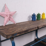 Children's German Blue Metal Legged Bench