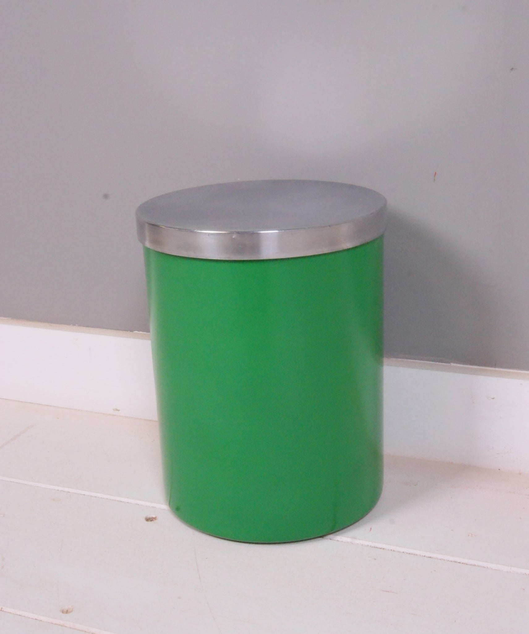 Children's Vintage Green Aluminium Storage Tin
