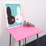 Children's Teal Kissing Bunnies Print by Wonder & Rah