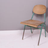 Children's Vintage Green Metal Legged Stackable Chairs