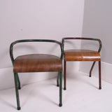 Children's French Green Metal Framed Chair