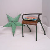 Children's French Green Metal Framed Chair