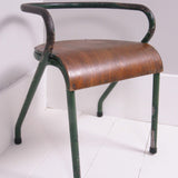 Children's French Green Metal Framed Chair
