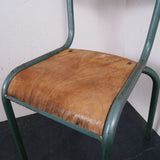 Children's French Green Metal Legged Chairs