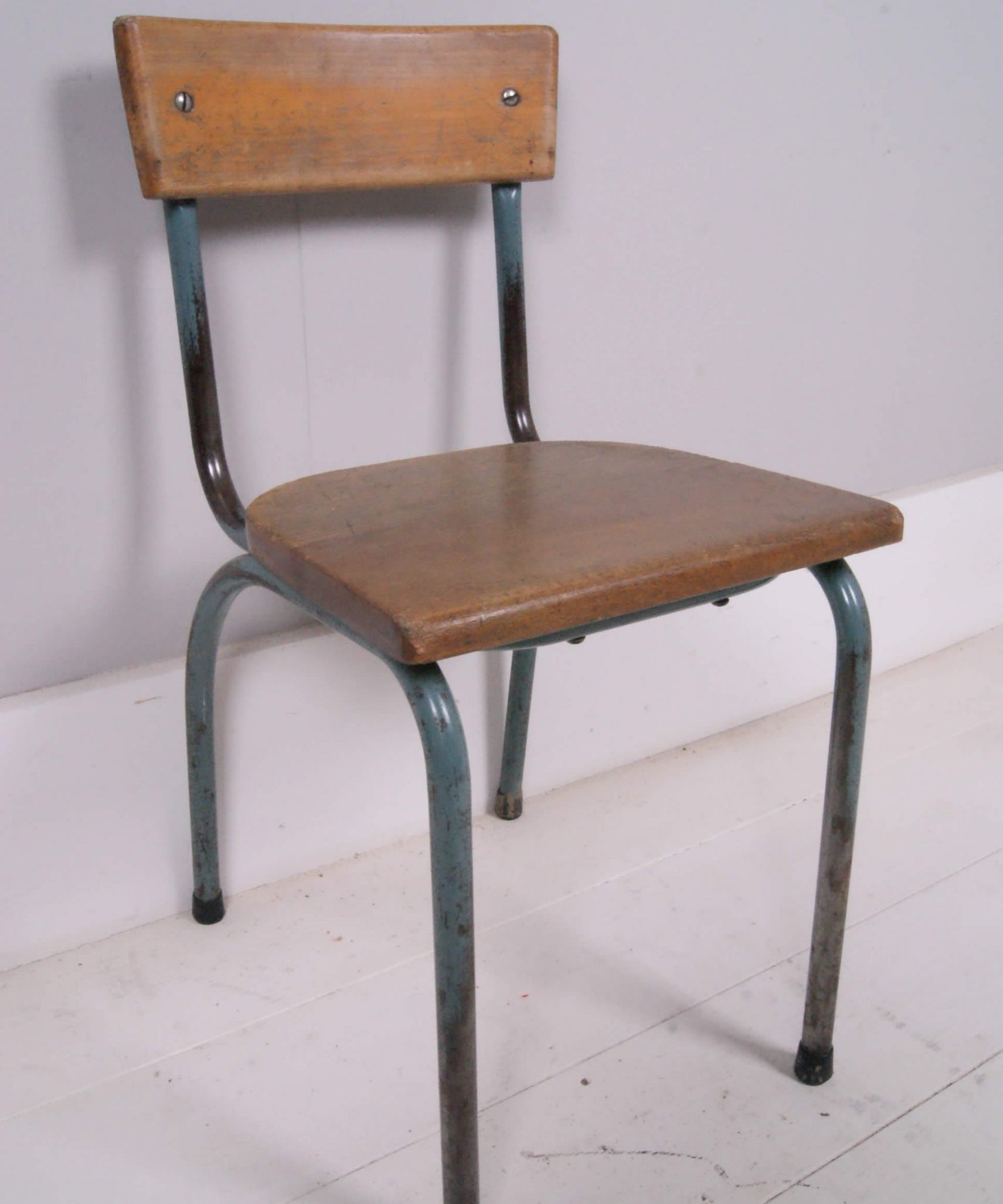 Children's Vintage Medium Green Metal Legged Chairs