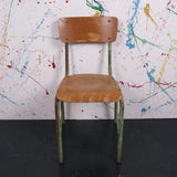 Children's French Green Metal Legged Chair