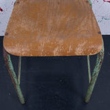 Children's French Green Metal Legged Chair