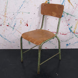 Children's French Green Metal Legged Chair