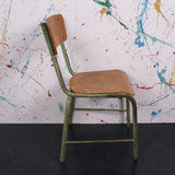 Children's French Green Metal Legged Chair