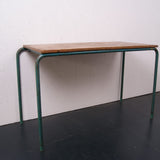 Children's Green Metal Legged Table with Wooden Top