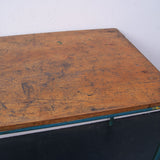 Children's Green Metal Legged Table with Wooden Top