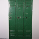 Children's Green Three Door Industrial Locker