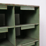 Children's Industrial Green Metal Pigeon Hole Storage Unit
