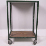 Children's Green Metal Trolley with Wooden Shelves