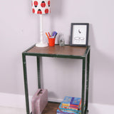 Children's Green Metal Trolley with Wooden Shelves