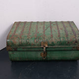 Children's Dark Green Metal Storage Trunk from India